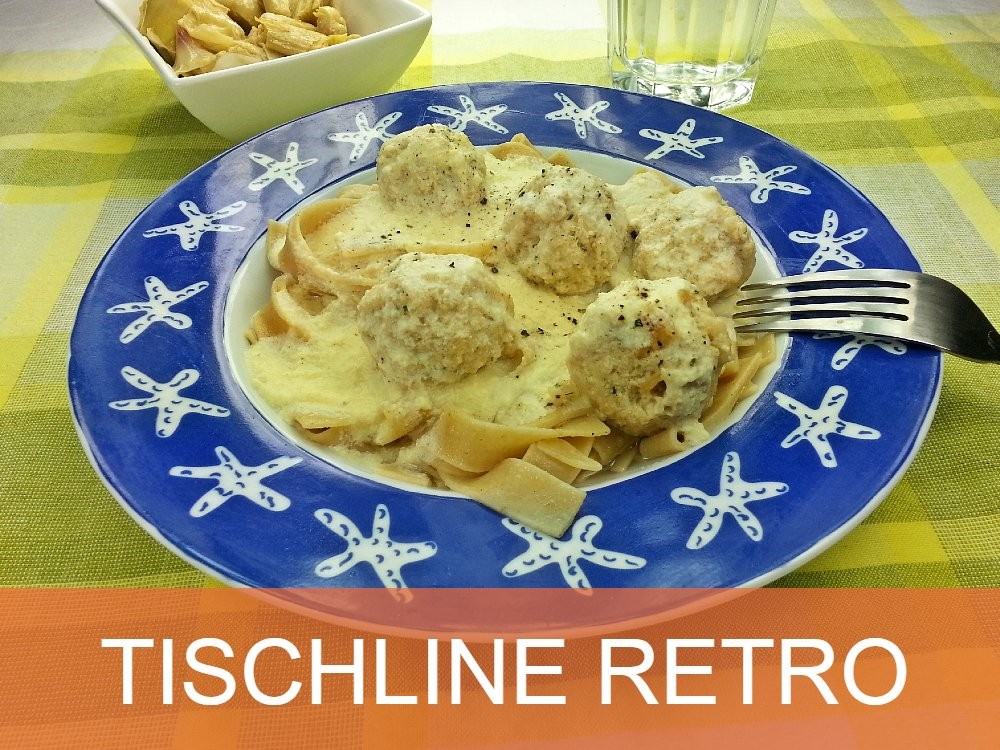 Giouvarlakia: Frikadellen in Zitronensauce	mit Nudeln und knoblauchgebratenen Artischocken