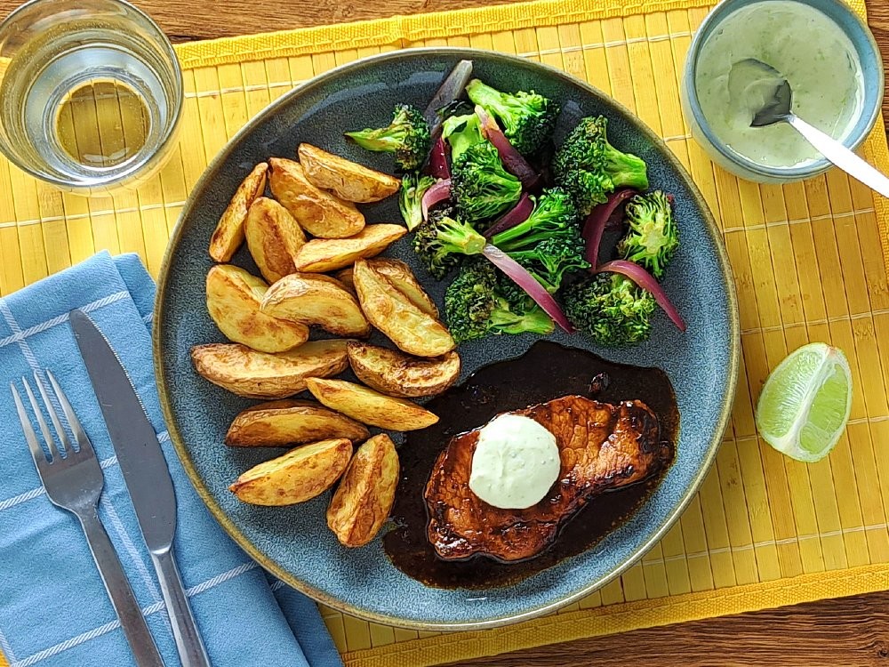 Rückensteak mit Ingwer-BBQ-Glaze