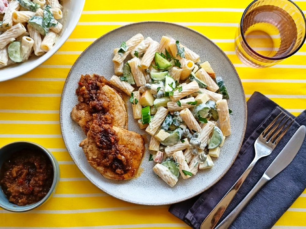 Schweinerückensteak mit Apfelglaze