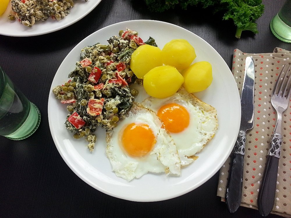 Spiegeleier mit Salzkartoffeln