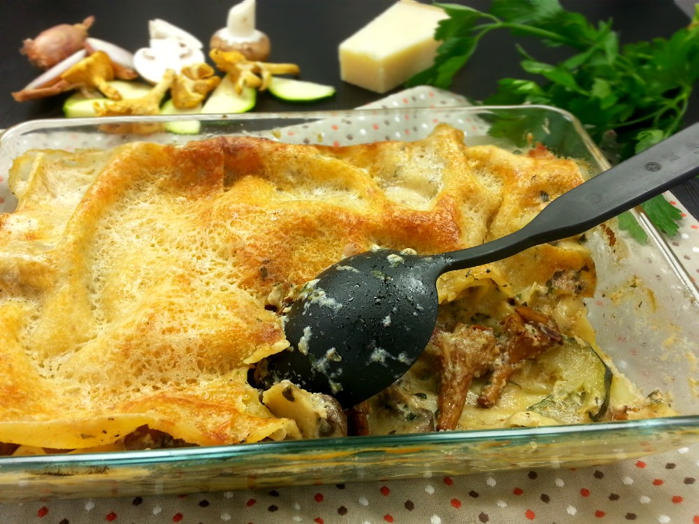 Vegetarische Pilz-Zucchini-Lasagne