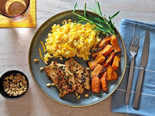 Kürbisrisotto mit Pecorino