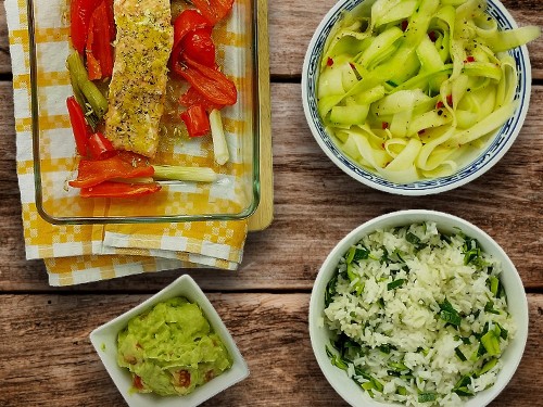 Ofenlachs mit buntem Reis (Abo-Premium-Gericht)