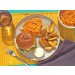 Crispy Chicken Burger und Möhrensalat mit Kartoffelecken und Honig-Senf-Dip